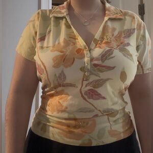 ☀️BEACHY☀️ Jamaica Bay Yellow and Orange Floral Shirt